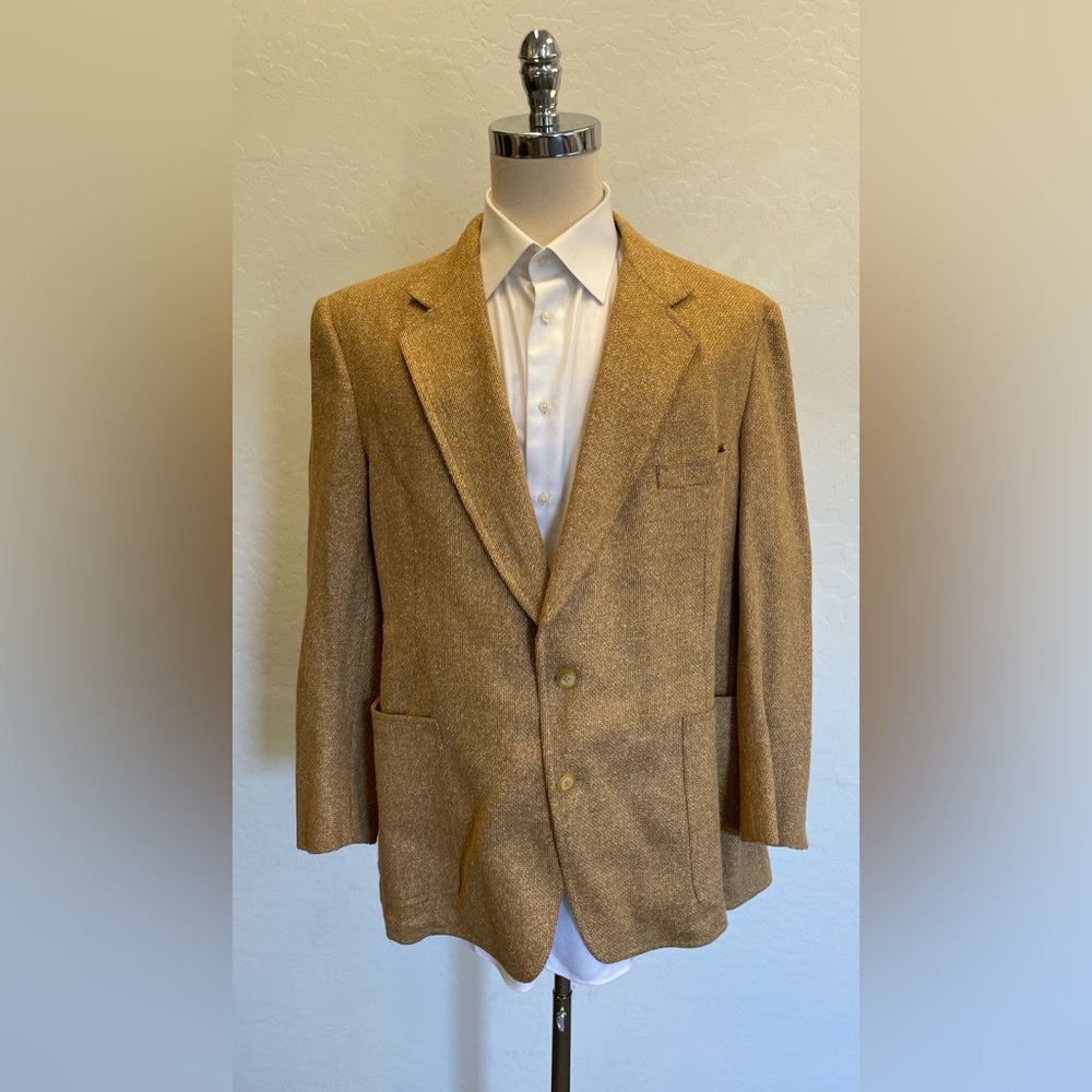 Paul Stuart Classic Made in USA Wool & Silk Hopsack Deconstructed Jacket 46 R